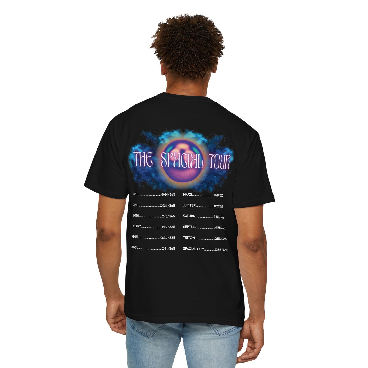 Spacial Tour T-Shirt, Galaxy Graphic Tee, Unisex Dyed Shirt, Space Lover Gift, Astronomy Merch, Nebula Cosmos Top